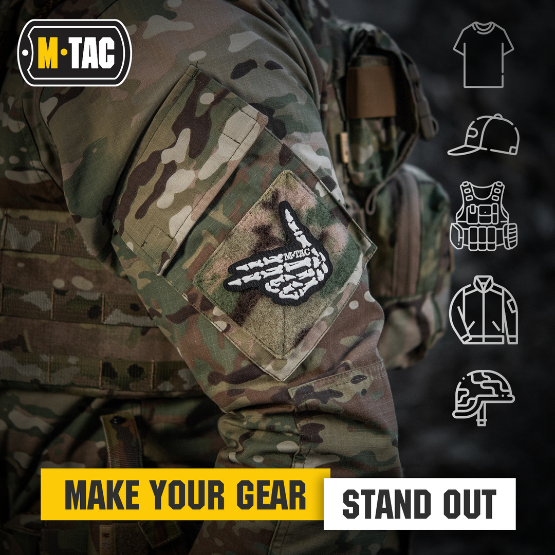 M-Tac GITD Patch Skeleton Shooter Black