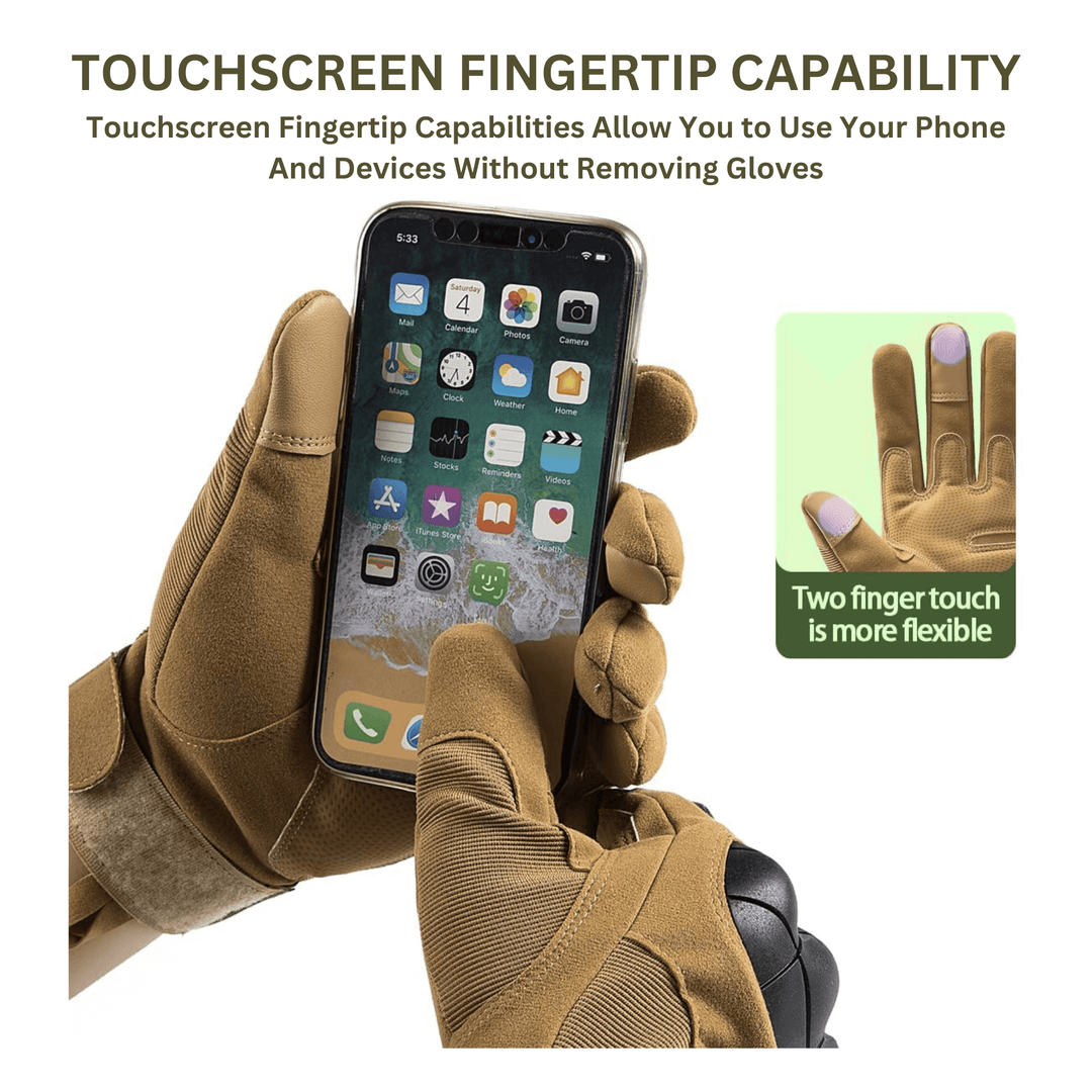 Jupiter Gear: Tactical Military Airsoft Gloves for Outdoor Sports, Paintball, and Motorcycling with Touchscreen Fingertip Capability