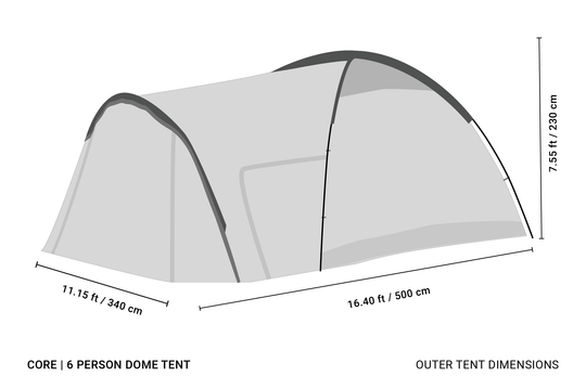 CRUA Outdoors: CORE | 6 PERSON DOME TENT