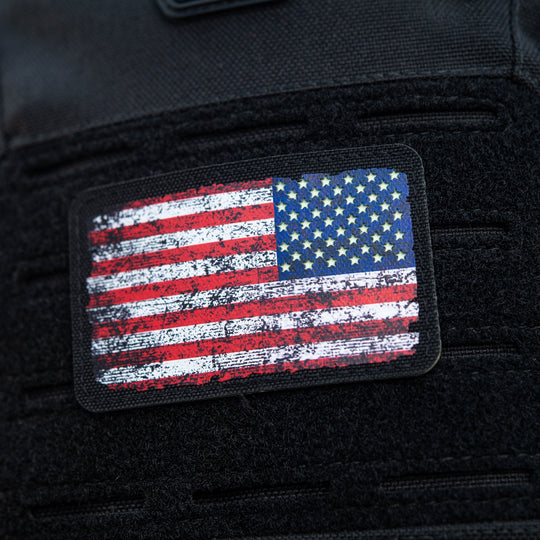 M-Tac patch U.S. Flag Reverse Vintage Black/GID