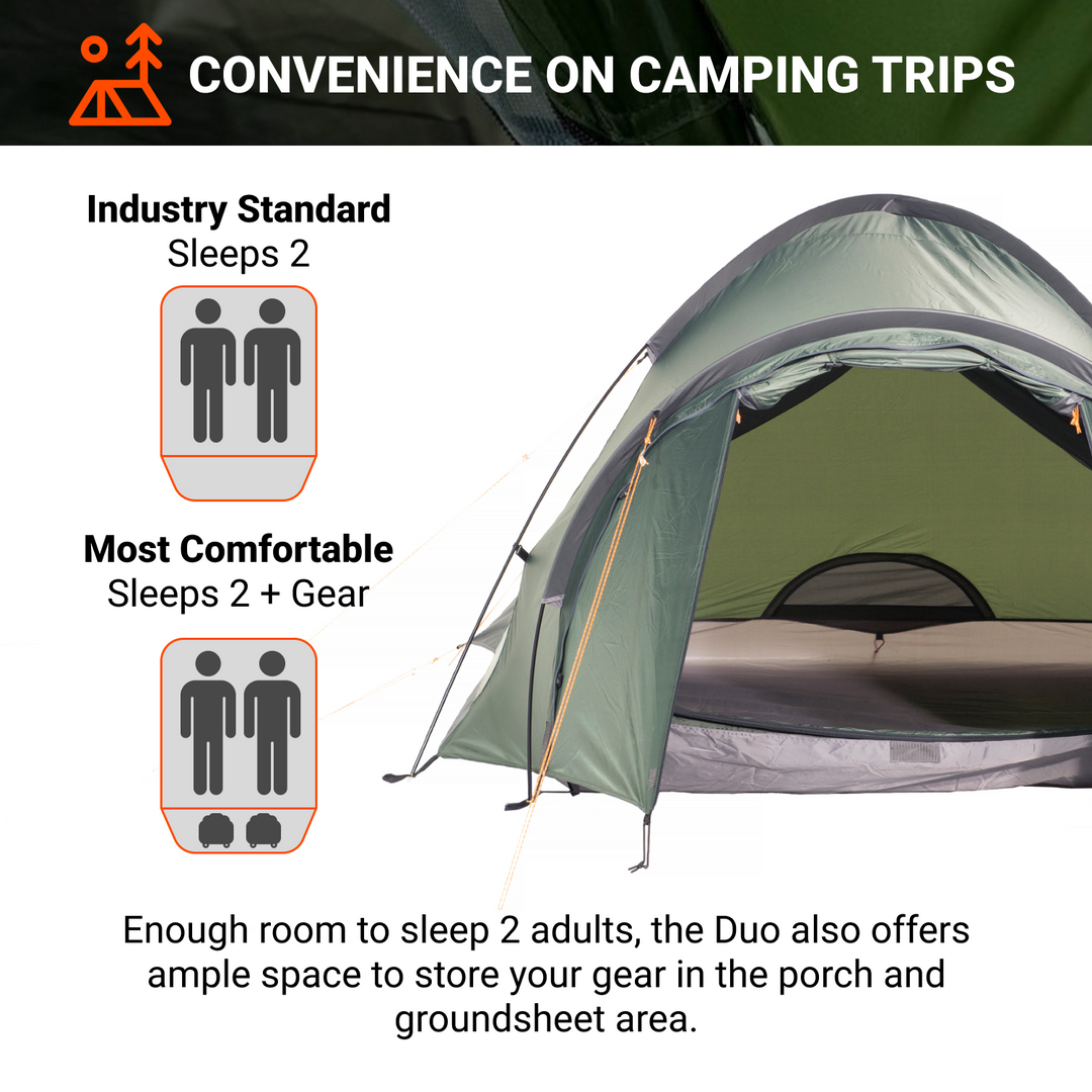CRUA Outdoors: DUO | 2 PERSON CAMPING, DOME TENT