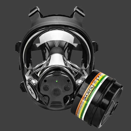Parcil Safety NB-100E Tactical Gas Mask with Electronic Voice Amplifier and Radio Transmitter/Receiver