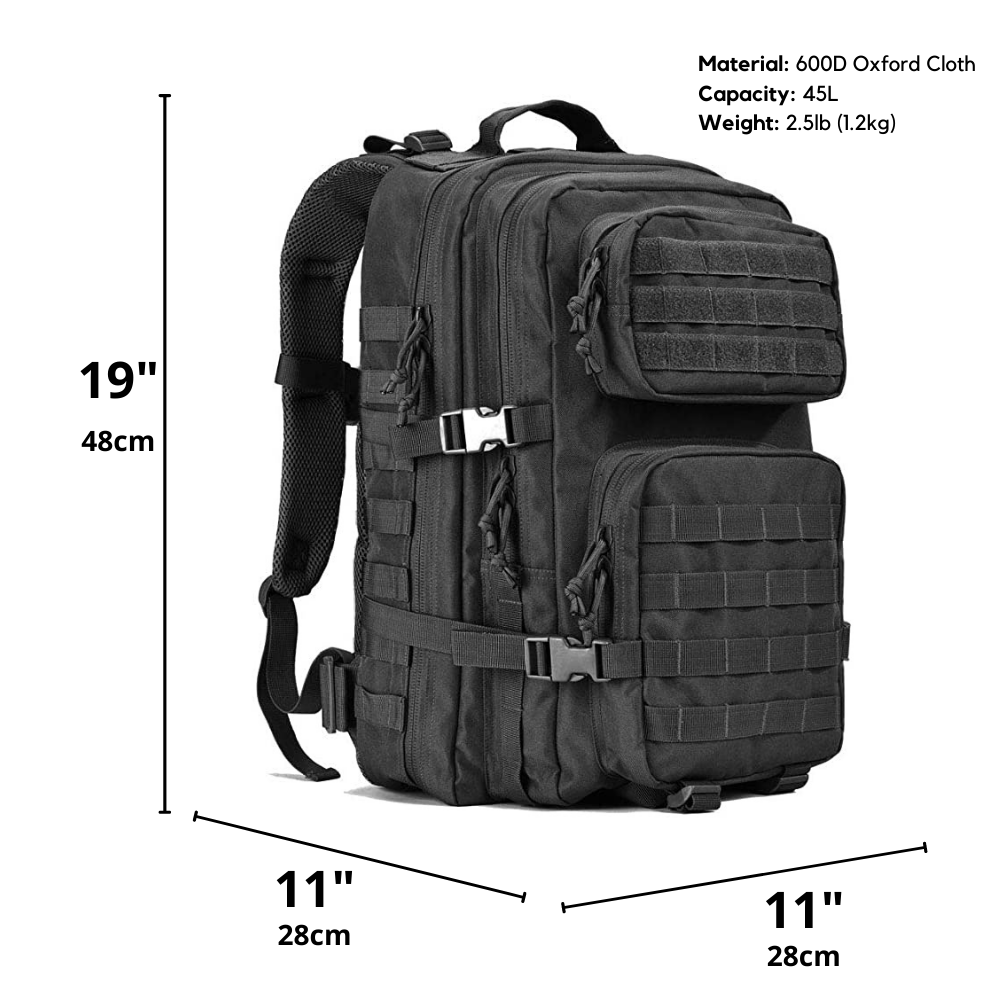 Jupiter Gear: Military 3P Tactical 45L Backpack Army 3 Day Assault Pack Molle Bag Rucksack Range Bag