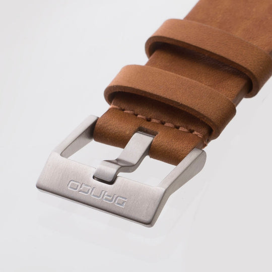 Dango: CR-01 - CHRONO WATCH WITH ITALIAN LEATHER STRAP - WHISKEY BROWN