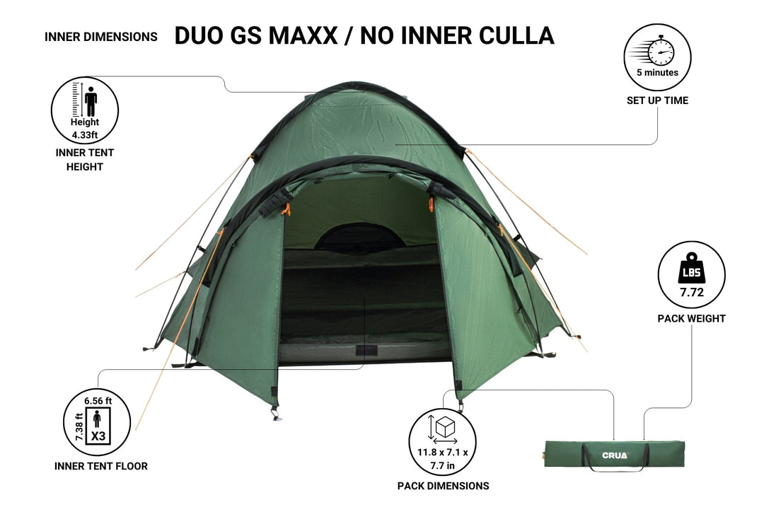 CRUA Outdoors: DUO GS MAXX | 3 PERSON INSULATED DOME TENT