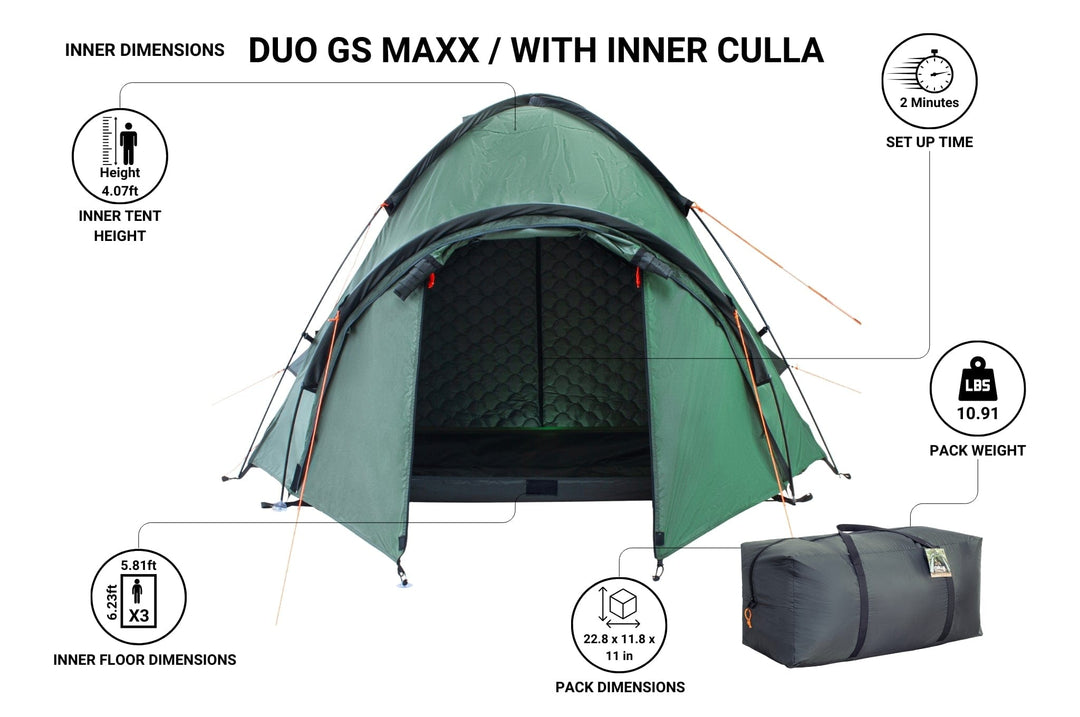 CRUA Outdoors: DUO GS MAXX | 3 PERSON INSULATED DOME TENT