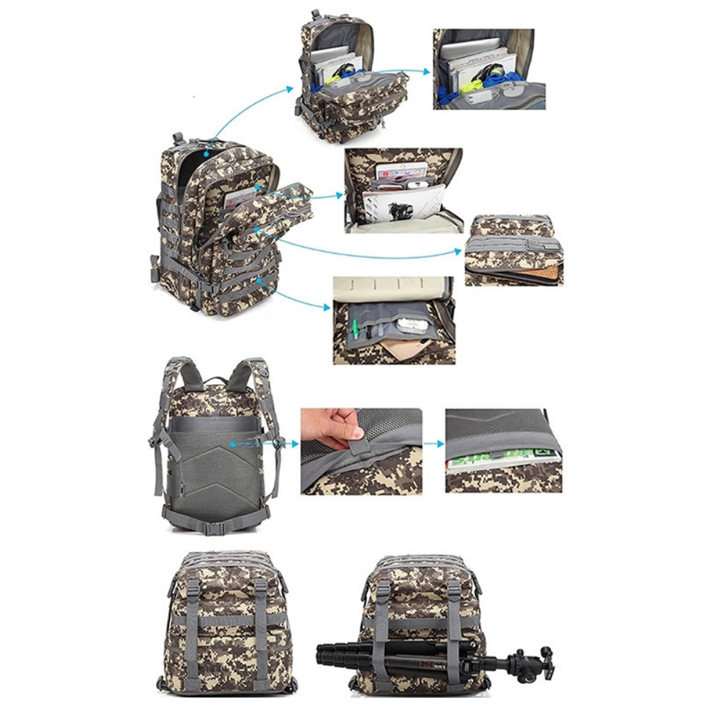 Jupiter Gear: Military 3P Tactical 45L Backpack Army 3 Day Assault Pack Molle Bag Rucksack Range Bag