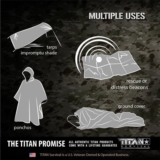 TITAN Survival: XL Emergency Survival Blankets, 5-Pack