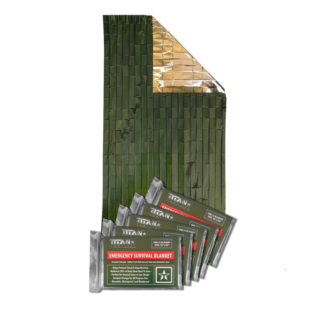 TITAN Survival: Emergency Survival Blankets, 5-Pack