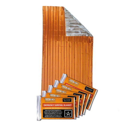 TITAN Survival: Emergency Survival Blankets, 5-Pack