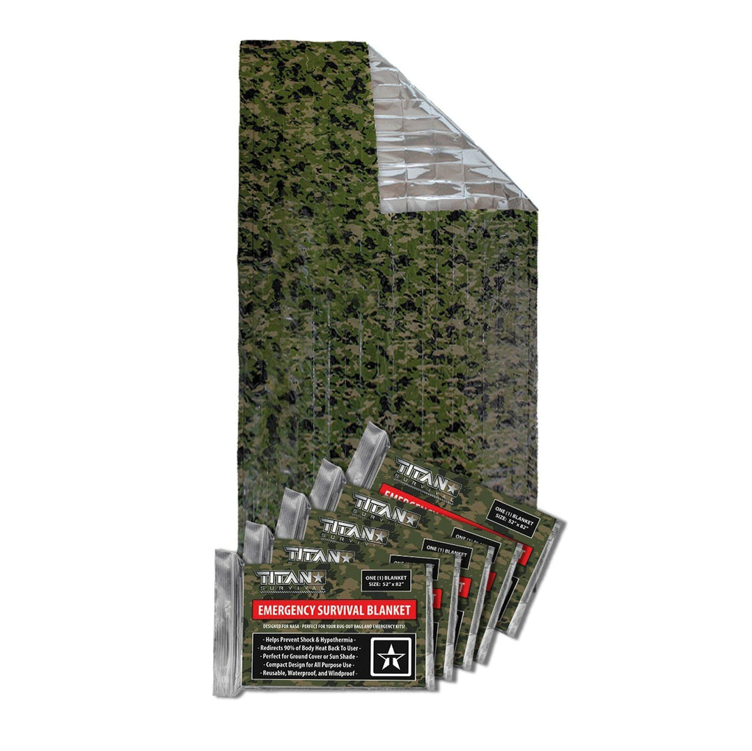 TITAN Survival: Emergency Survival Blankets, 5-Pack