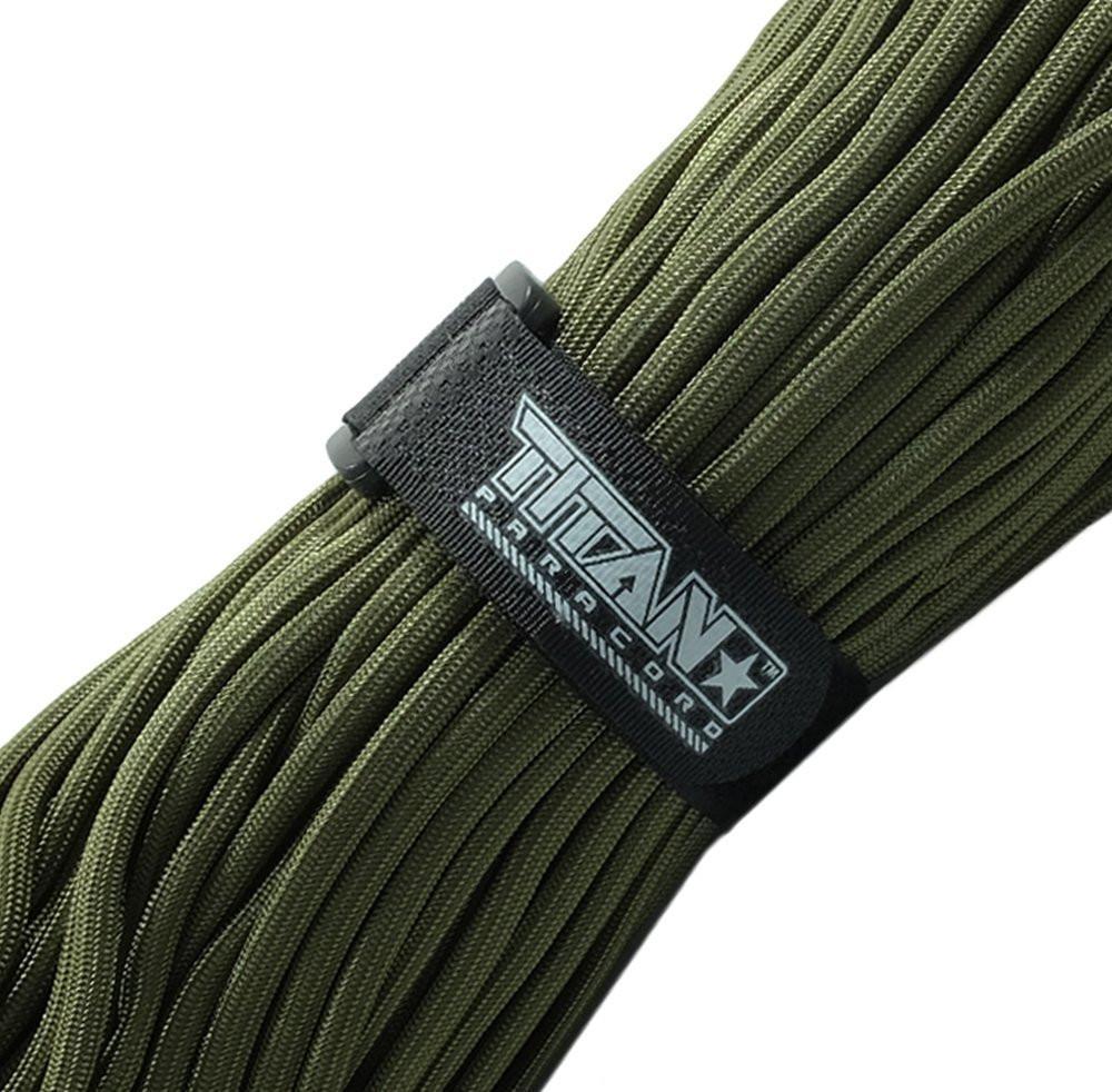 TITAN Survival: Paracord Fasteners, Hook & Loop, 5-Pack | BLACK