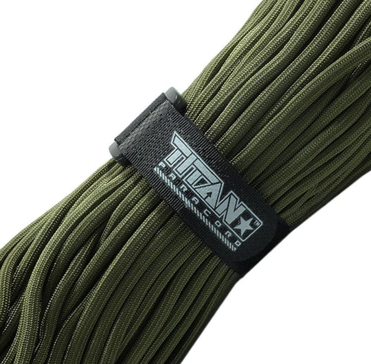 TITAN Survival: Paracord Fasteners, Hook & Loop, 5-Pack | BLACK
