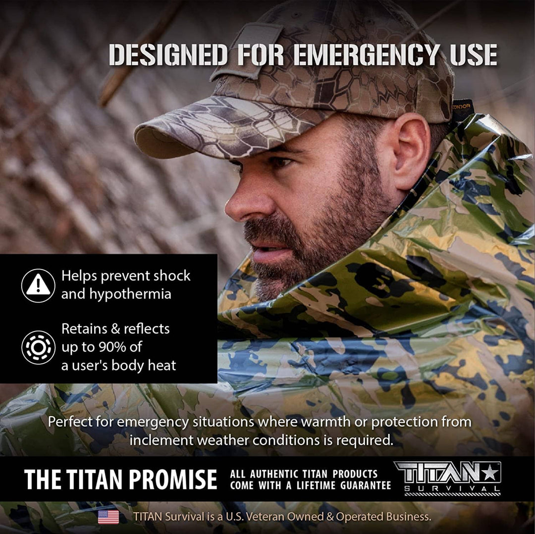 TITAN Survival: XL Emergency Survival Blankets, 5-Pack