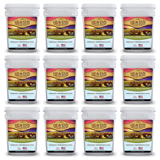 Heaven's Harvest: Starter Food & Drink Buckets - Emergency Survival Food Kit