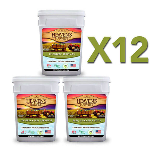 Heaven's Harvest: Combo Kit - Breakfast, Entrée + Protein | Emergency Survival Food Kit