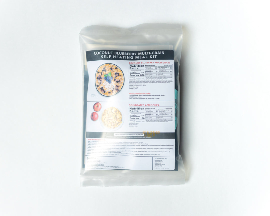 Heaven's Harvest: Self-Heating Meal Kit - Coconut Blueberry Multi-Grain