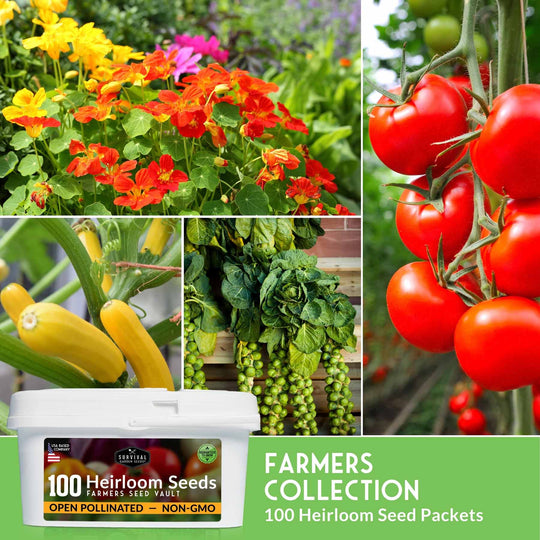 Survival Garden Seeds: Farmers Survival Seed Vault - 100 Varieties