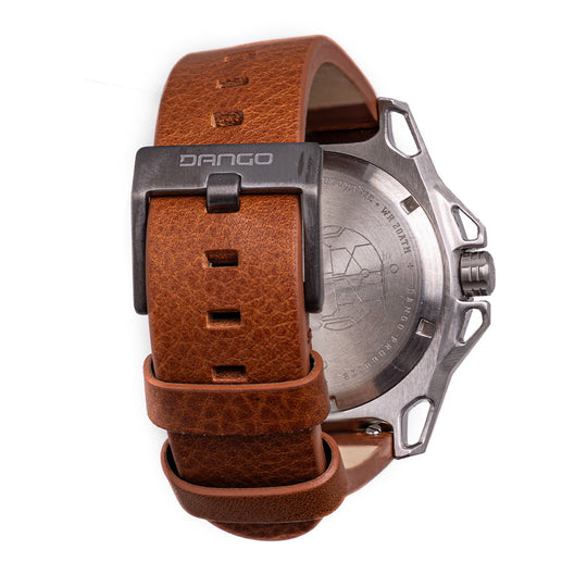 Dango: GMT-01 - AUTOMATIC GMT WATCH WITH ITALIAN LEATHER STRAP