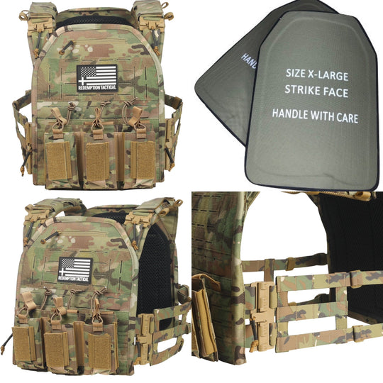 Crusader 2.0 XL Armor Kit: Plate Carrier + Lightweight Level IV Plates + Plate Carrier Bag + Medic Pouch - FULL KIT