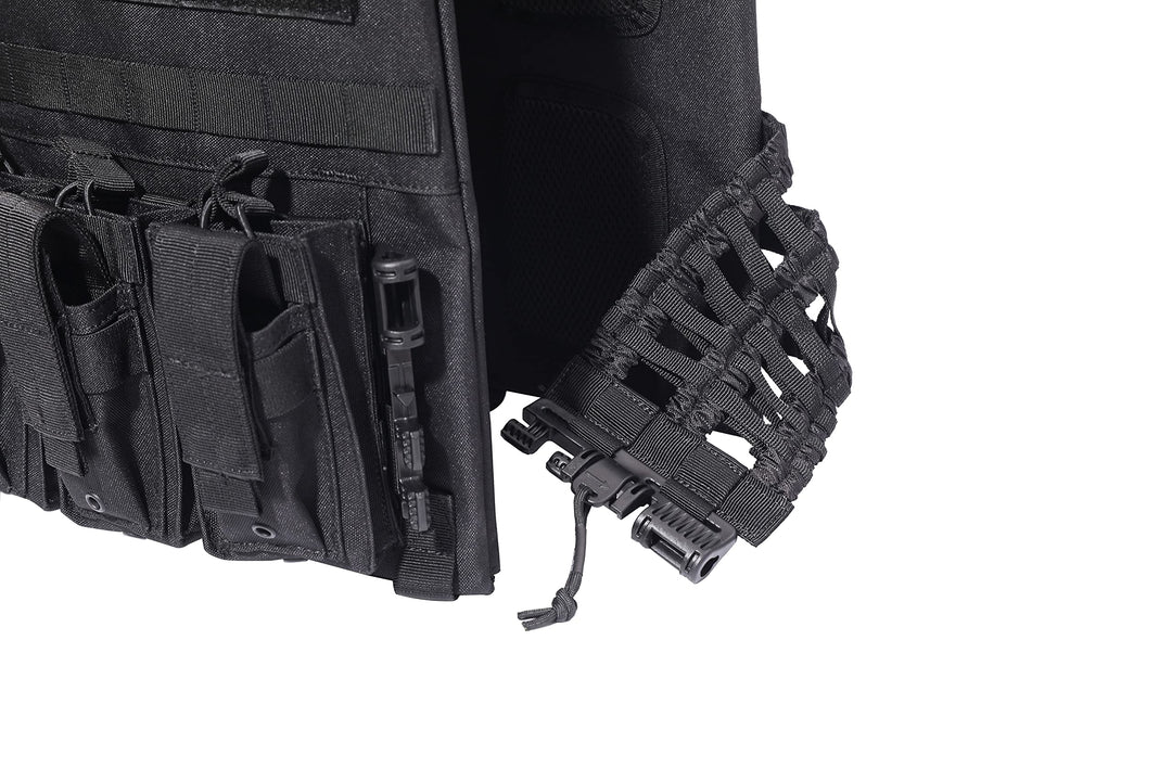 Redemption Tactical Black Rambo Plate Carrier: Plate Carrier + Level IV Plates