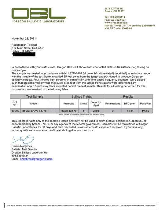 Ballistic Plates Level IV