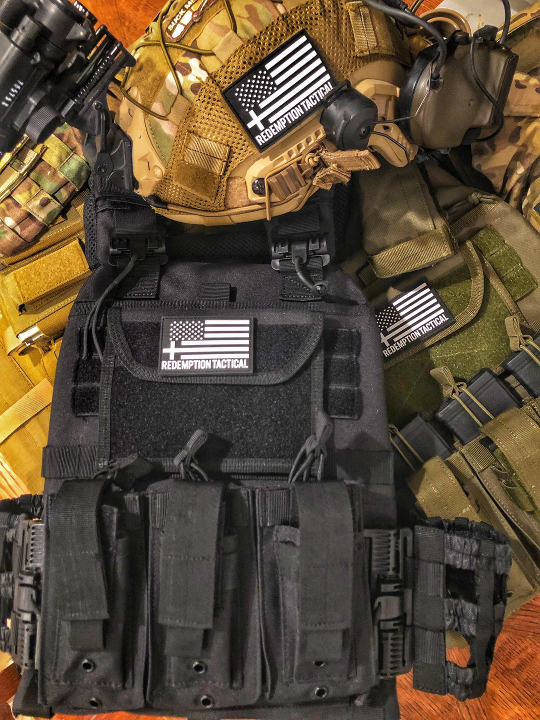 Redemption Tactical Black Rambo Plate Carrier: Plate Carrier + Level IV Plates