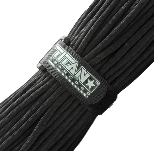 TITAN Survival: Paracord Fasteners, Hook & Loop, 5-Pack | BLACK