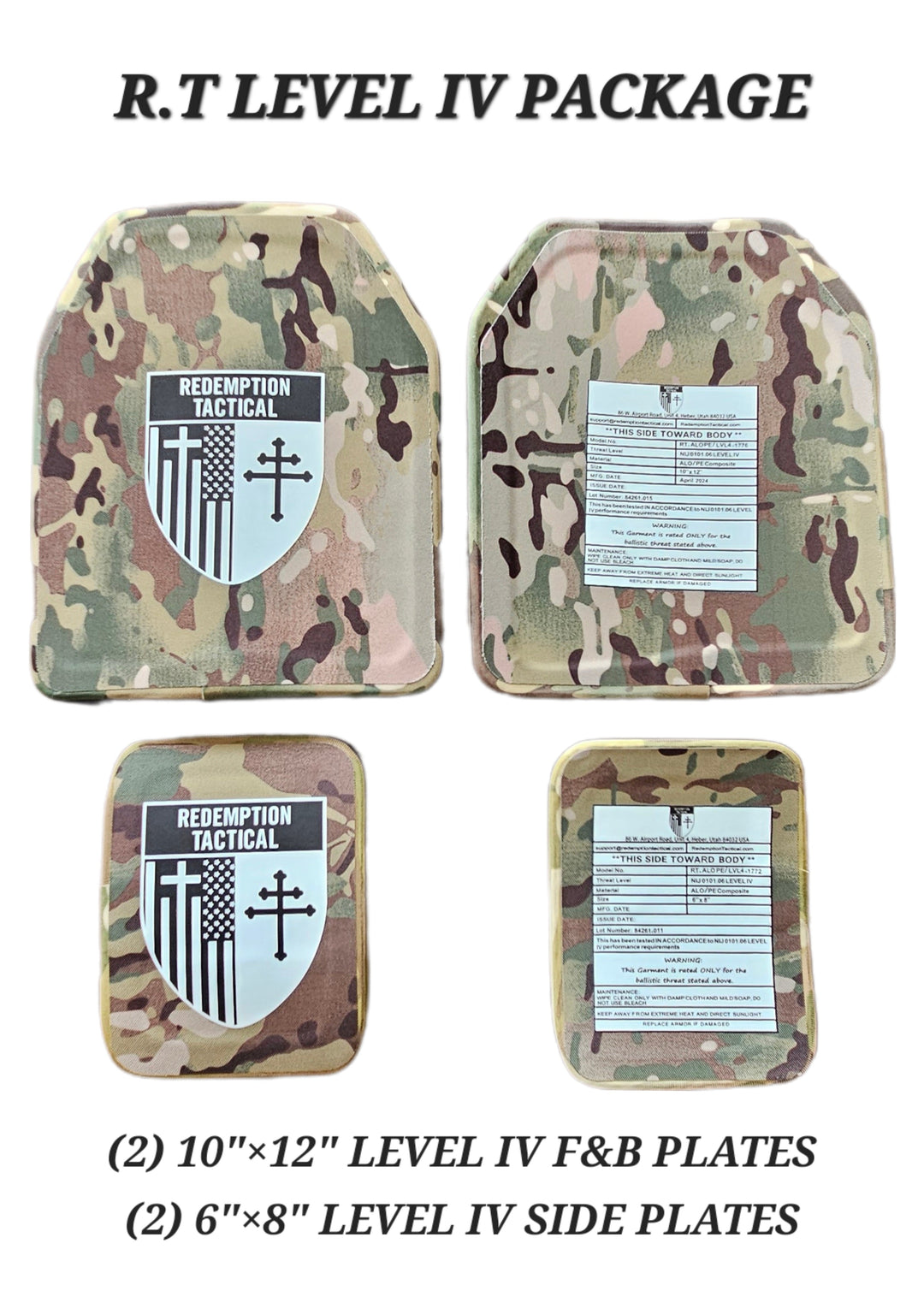 Redemption Tactical Crusader 2.0® V4 - Lightweight Level IV Plates + Level III PE Side Plates + Carrier + Mag Pouches - Full Kit