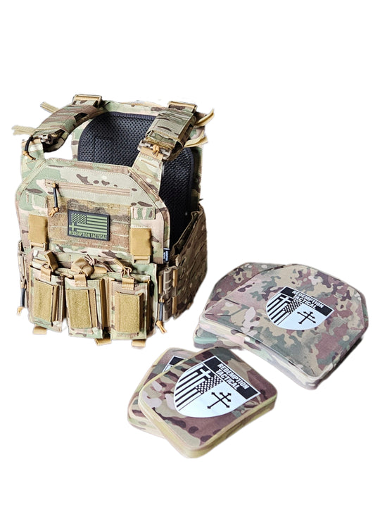 Redemption Tactical Crusader 2.0® V4 - Lightweight Level IV Plates + Level III PE Side Plates + Carrier + Mag Pouches - Full Kit