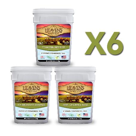 Heaven's Harvest: Combo Kit - Breakfast, Entrée + Protein | Emergency Survival Food Kit